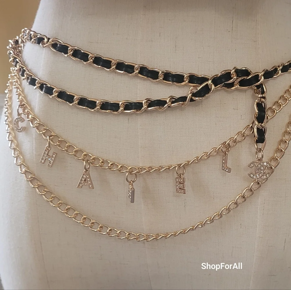 Chanel Gold and Black Chain Belt - Picture 2 of 15